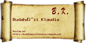 Budaházi Klaudia névjegykártya