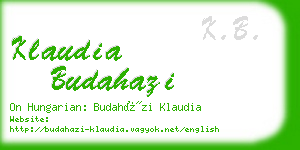 klaudia budahazi business card